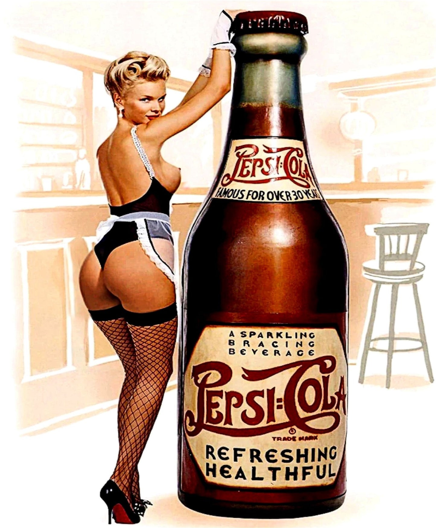 Large Metal Sign 60 x 49.5cm PepsiCola