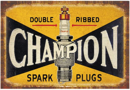 Small Metal Sign 45 x 37.5cm Champion Spark Plug