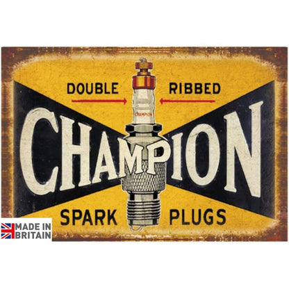 Large Metal Sign 60 x 49.5cm Champion Spark Plug