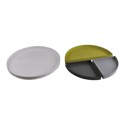 Set Of 4 Abstract Metal Trinket Trays, 29cm diameter