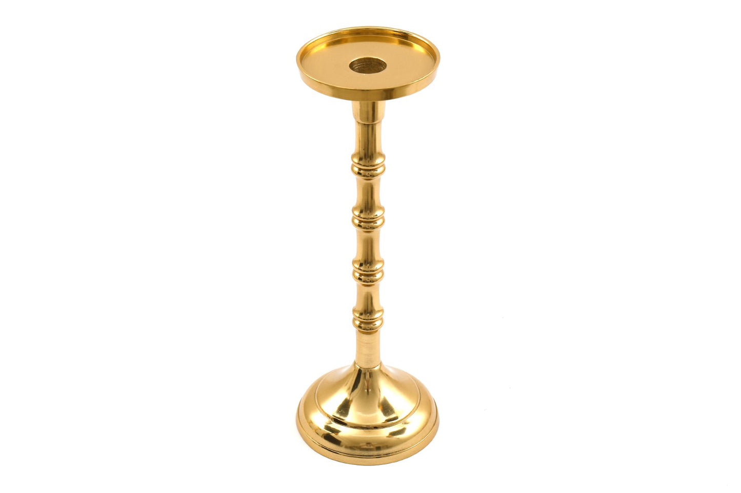 Brass Metal Pillar Candlestick 29cm