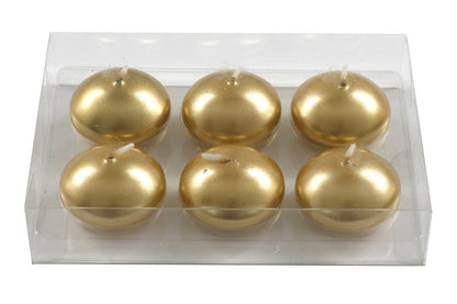 Pack of Six Gold Floating Candles