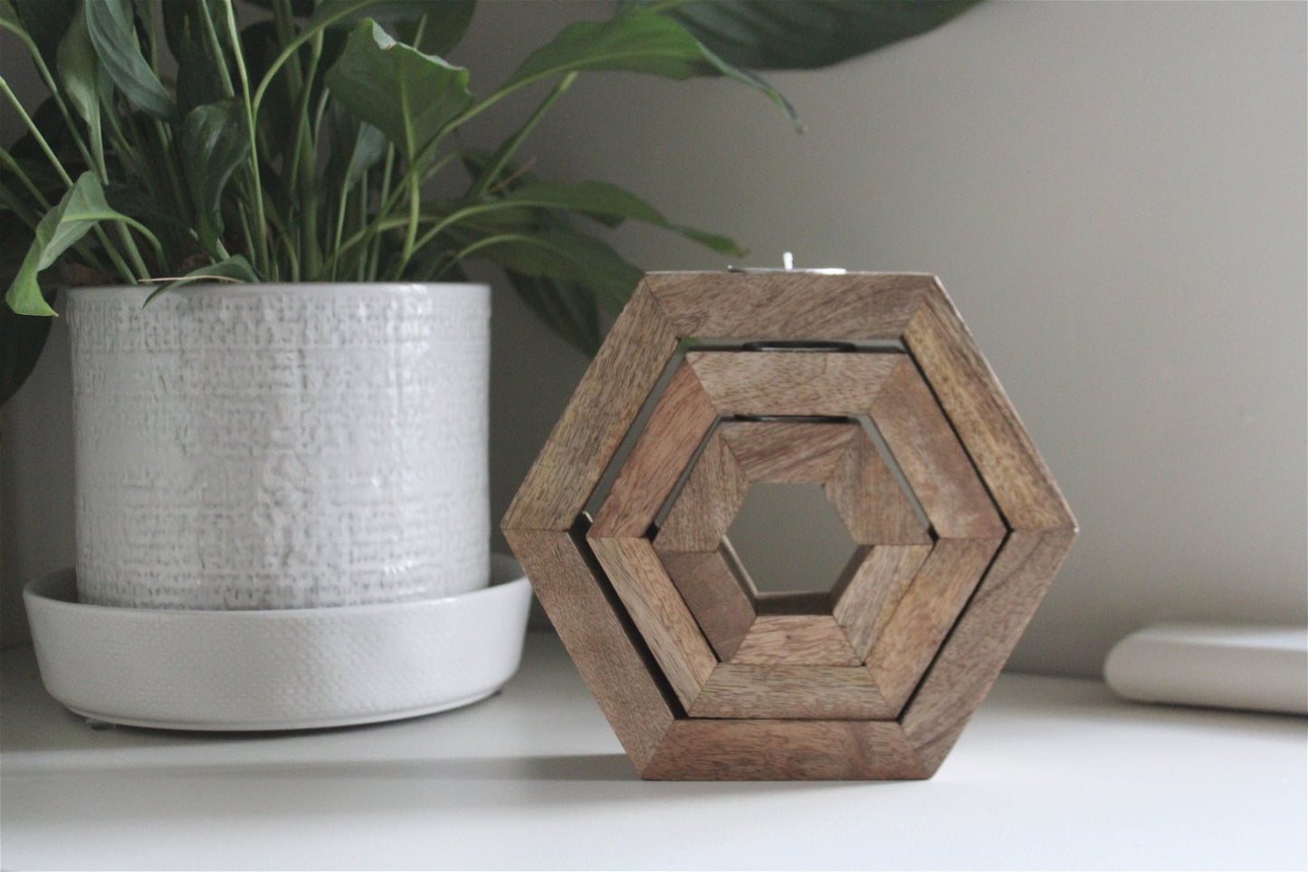 Set of Three Hexagon Tealight Holders