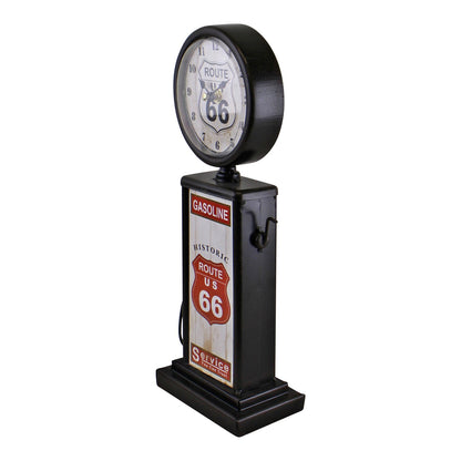 Retro Gas Pump Clock, Black, 13x34cm