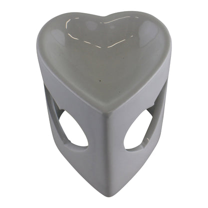 Heart Shaped White Ceramic Oil Burner