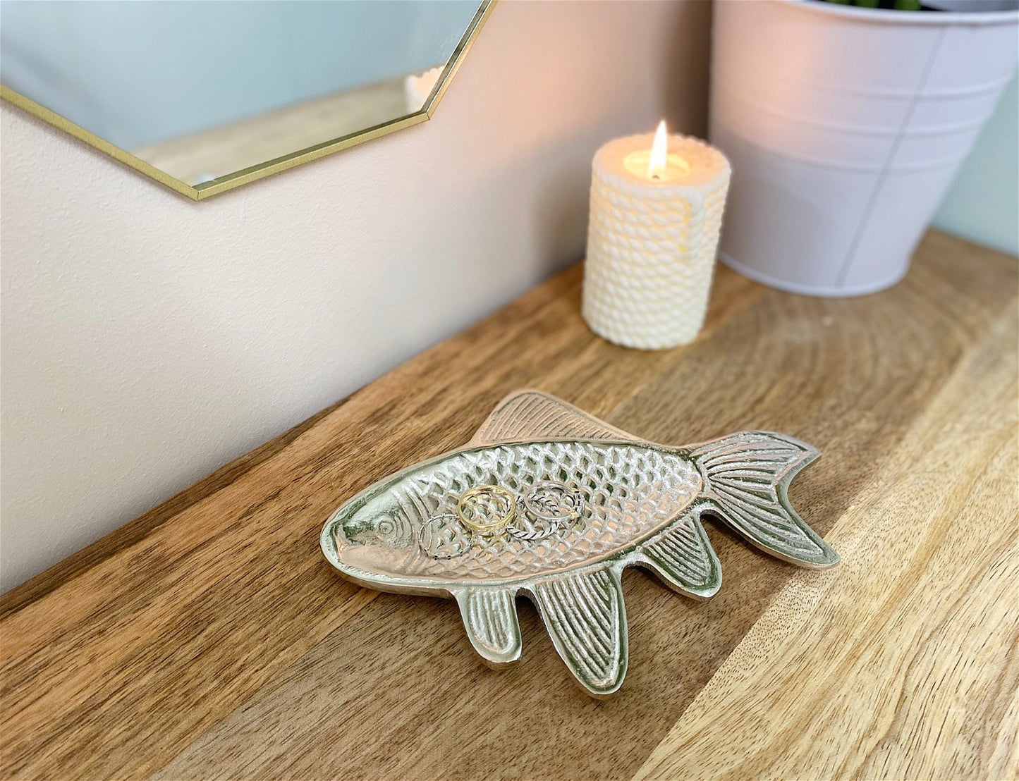 Silver Metal Fish Shape Tray 19cm