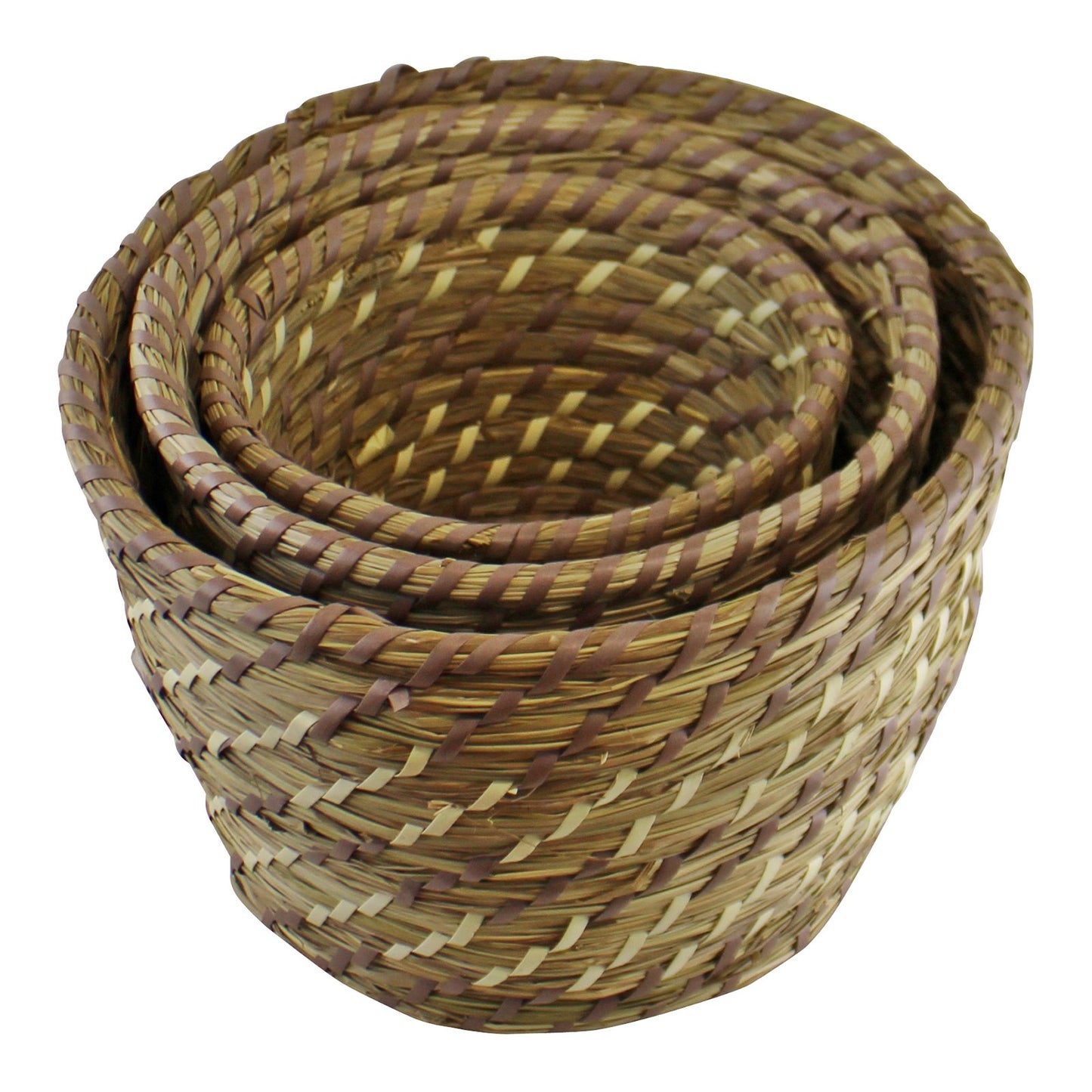 Set Of 3 Woven Grass Planters