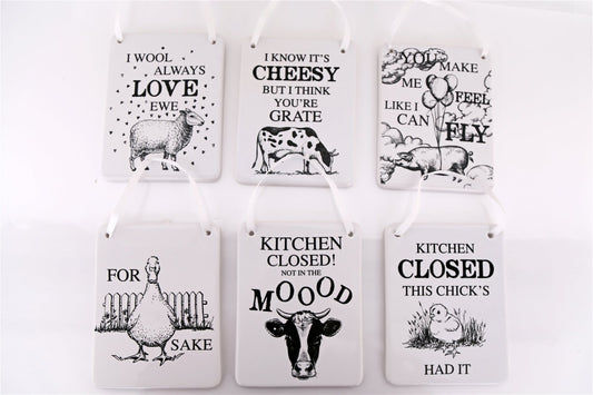 Animal Pun Ceramic Wall Plaques