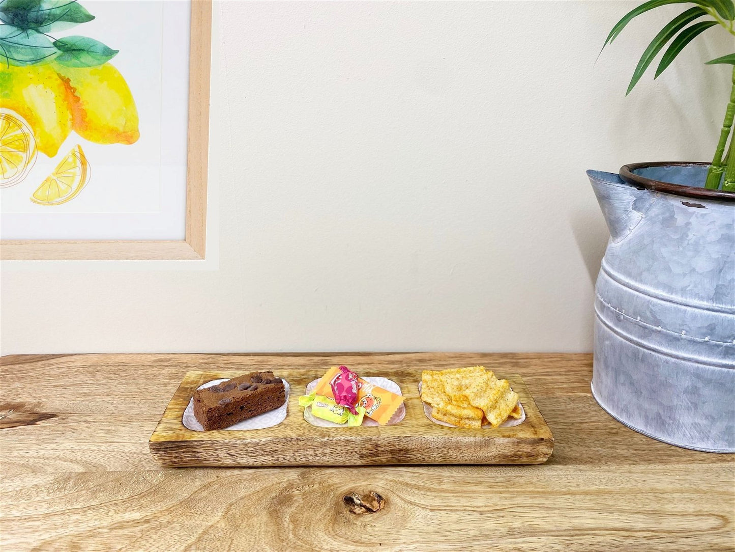 Wooden Enamel Snack Bowls Tray 30cm