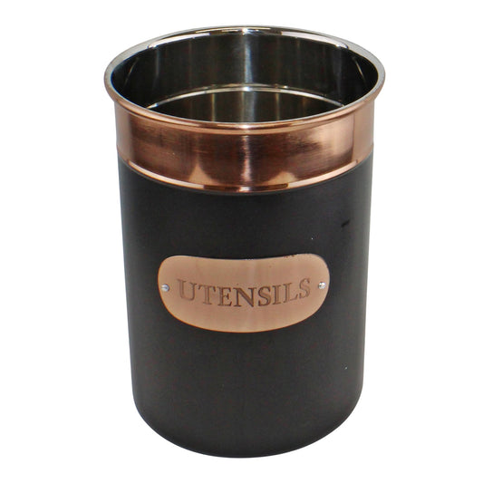 Black & Copper Utensil Pot