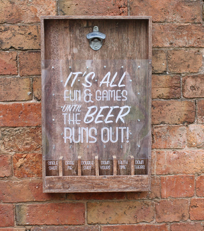 Wall Hanging Bottle Top Drinking Game