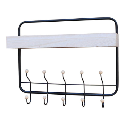 Wall Hanging Shelf With Coat Hooks