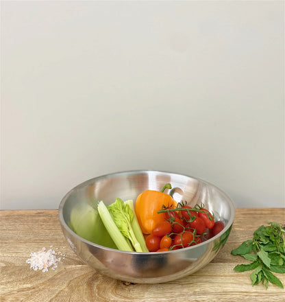 Stainless Steel Shallow Double Walled Bowl 30cm