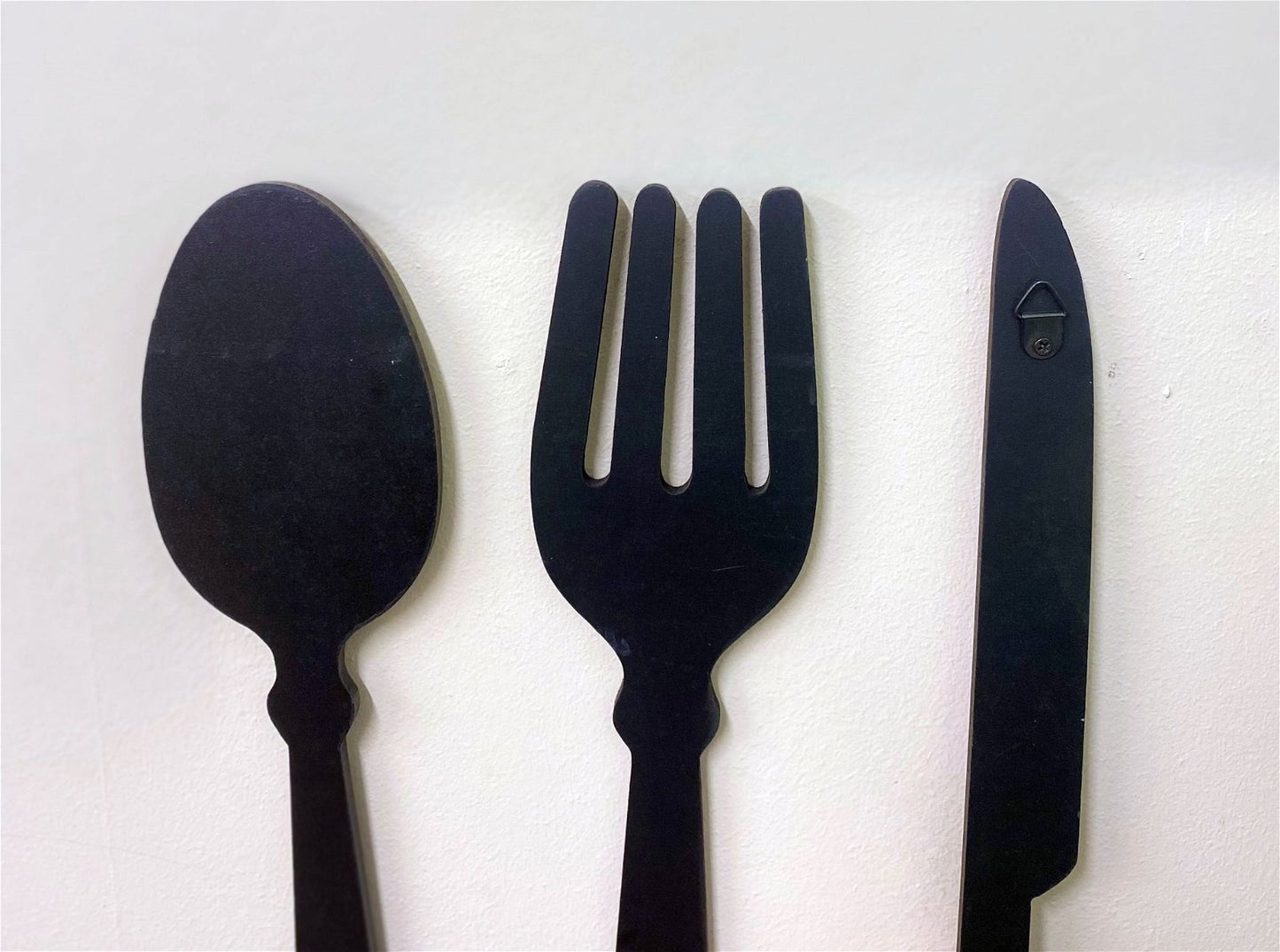 Black Three Piece Cutlery Wall Decoration 39cm