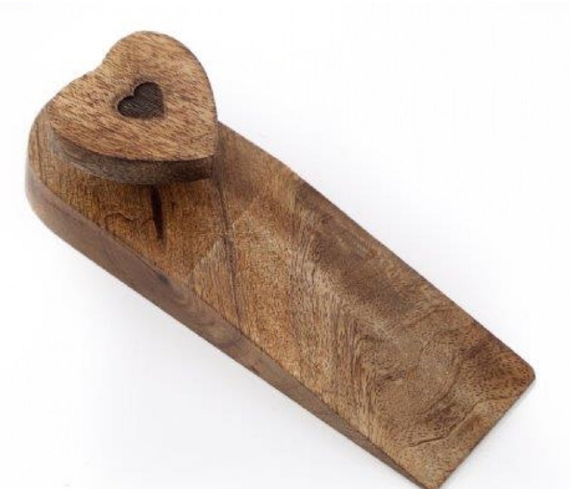 Mango Wood Heart Door Wedge