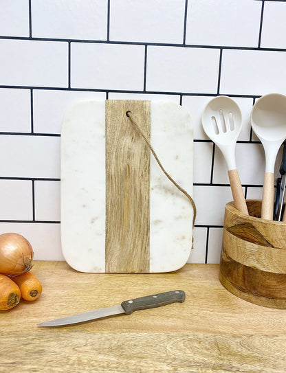 Wood and Marble Small Chopping Board