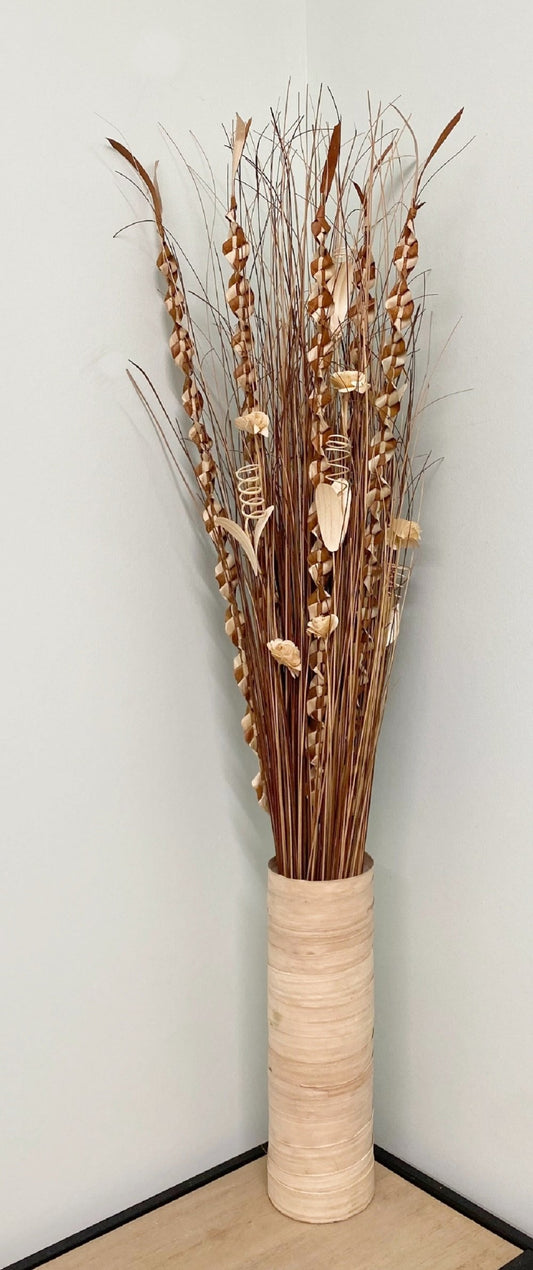 Plaited Dried Palm Leaf Arrangement In A Vase 100cm