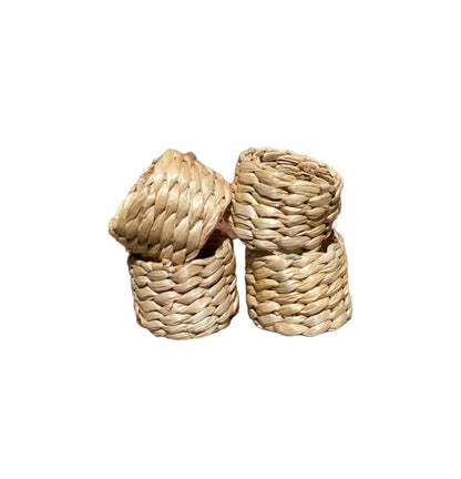 Set of Four Water Hyacinth Napkin Rings