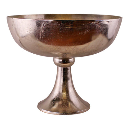 Silver Metal Bowl On Stand, 35x29cm