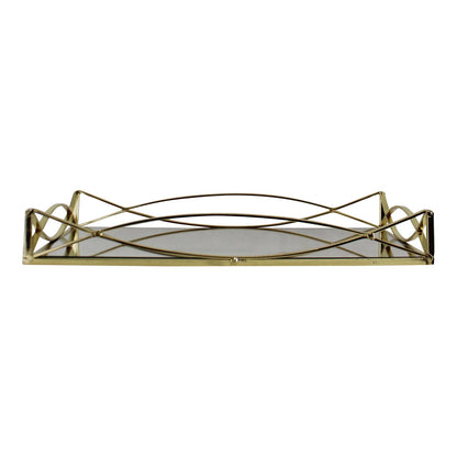 Gold Metal Mirrored Display Tray, 35x20cm.