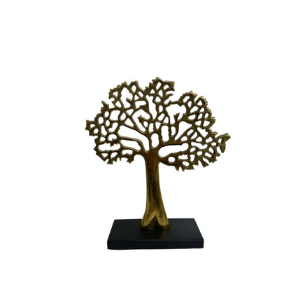 Small Antique Gold Tree On Black Base