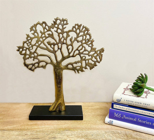 Antique Gold Tree On Black Base