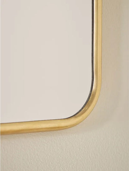 Gold Hanging Rectangle Mirror