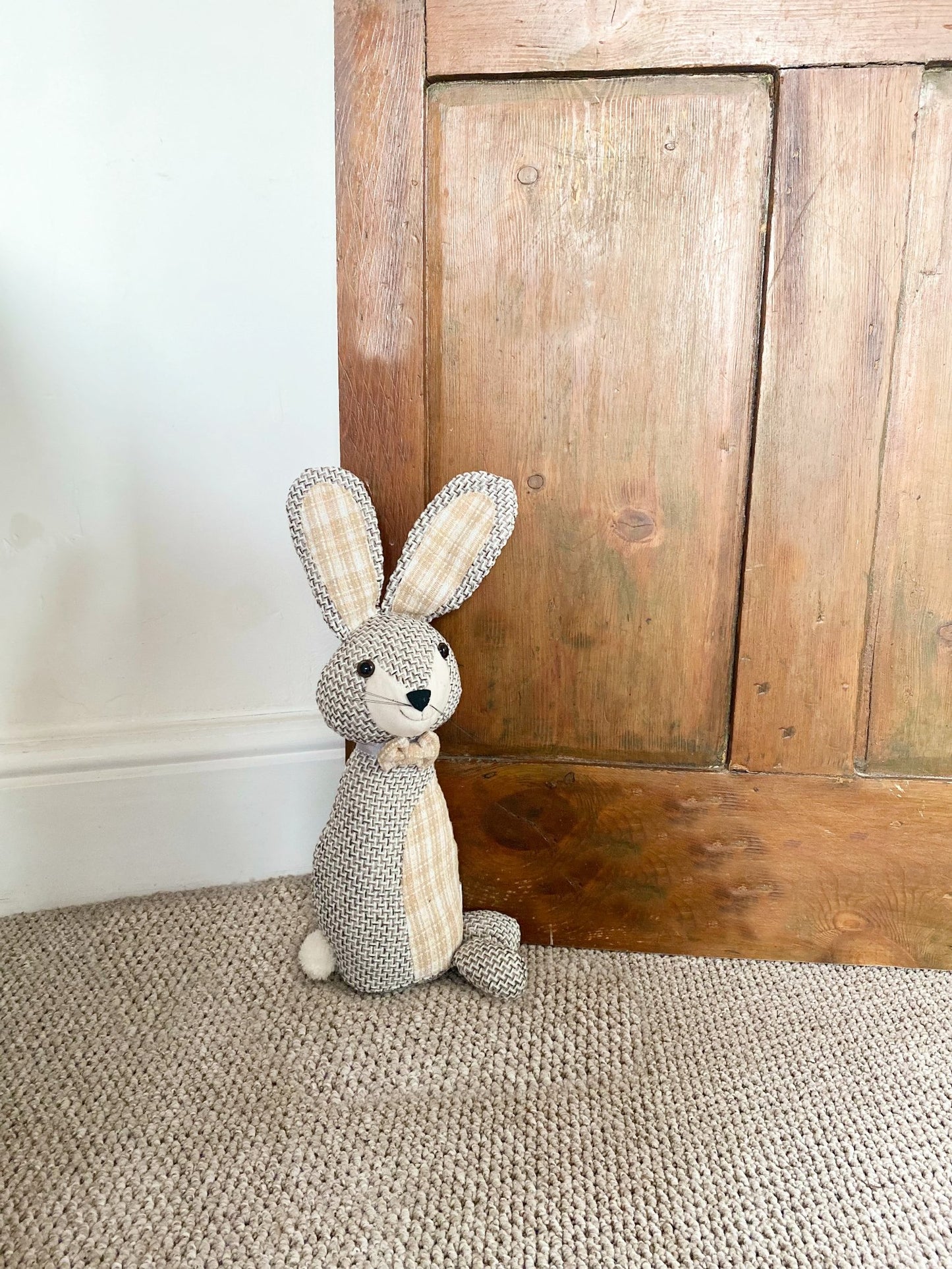 Woven Fabric Rabbit Doorstop