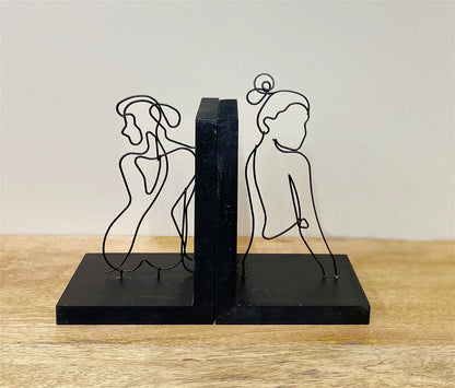 Woman Silhouette Book Ends