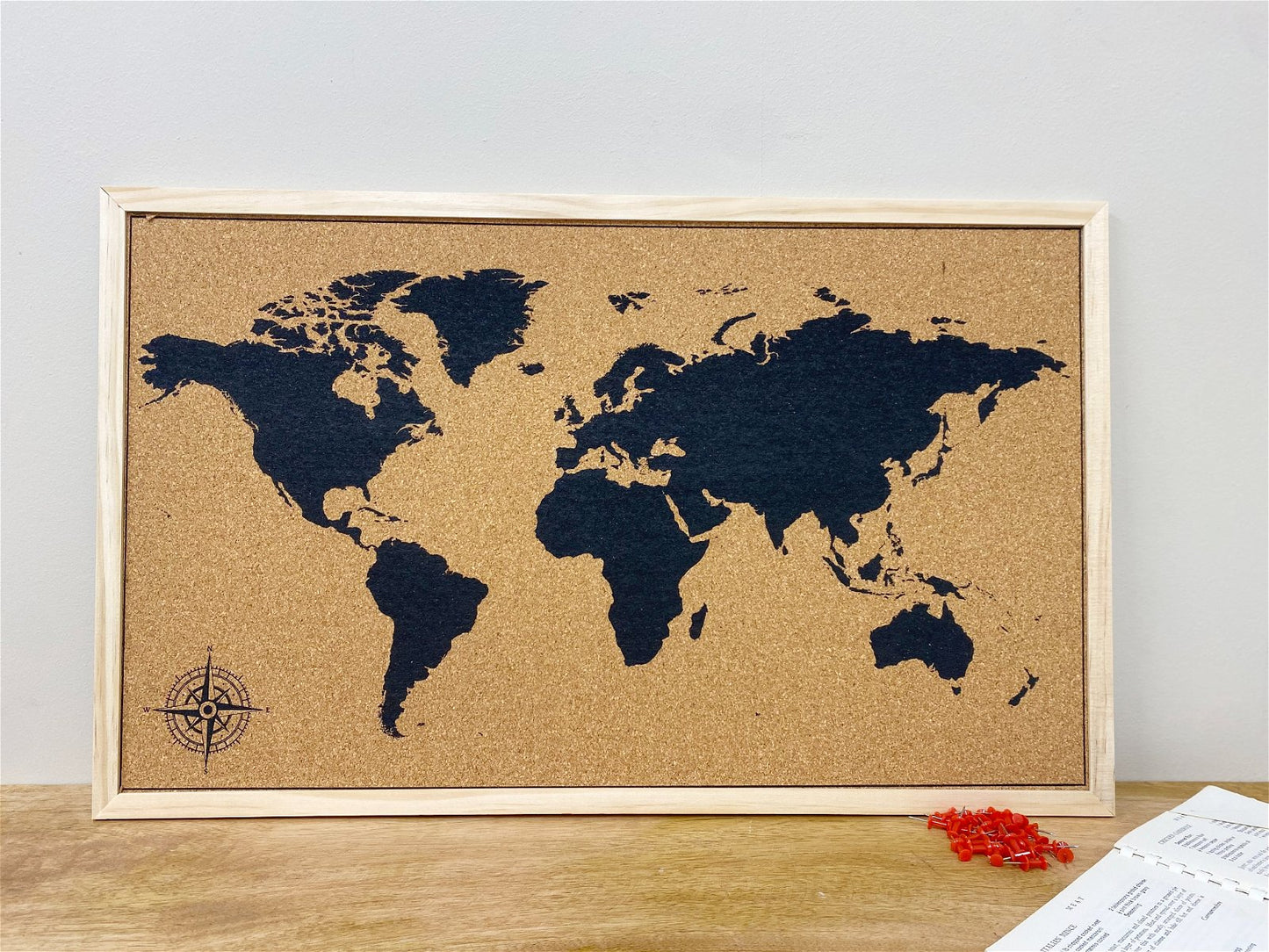 Framed Cork Board Map