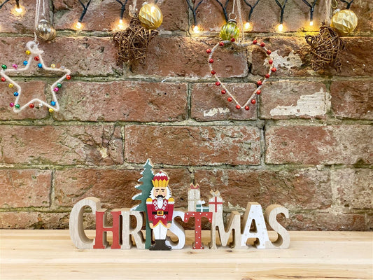 Wood Christmas Word Decoration