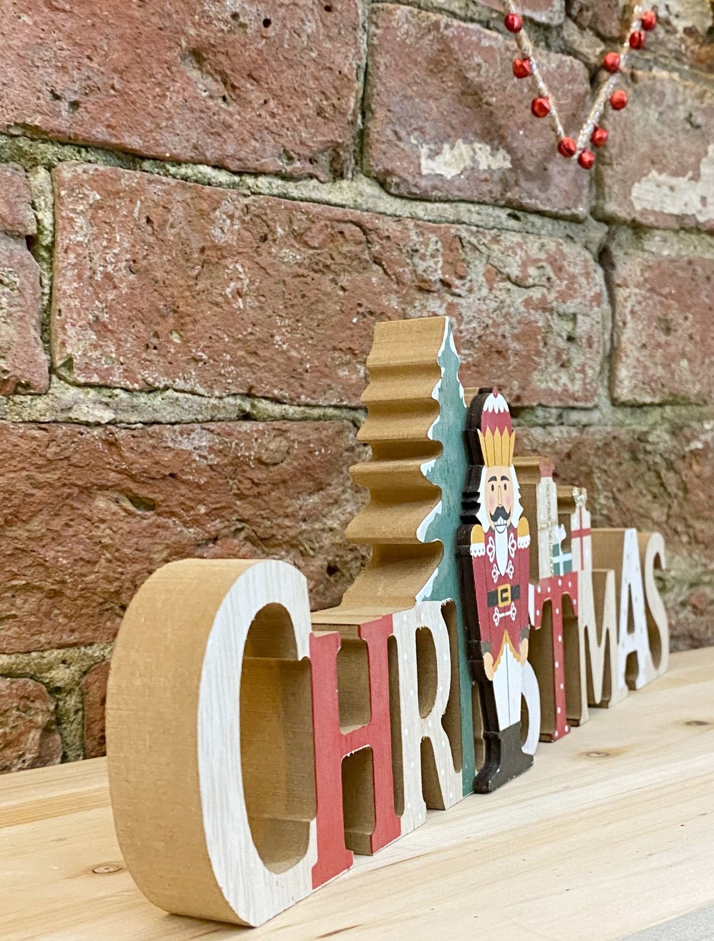 Wood Christmas Word Decoration