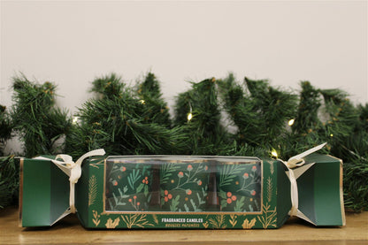 Cracker Gift-box with Mistletoe & Fir Candle-pots