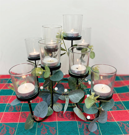 Eucalyptus Dressed Eight Piece Tealight  Holder