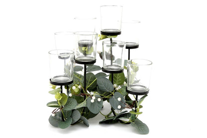 Eucalyptus Dressed Eight Piece Tealight  Holder