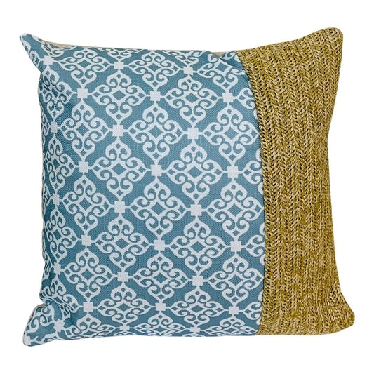 Serenity Print Square Cushion Blue