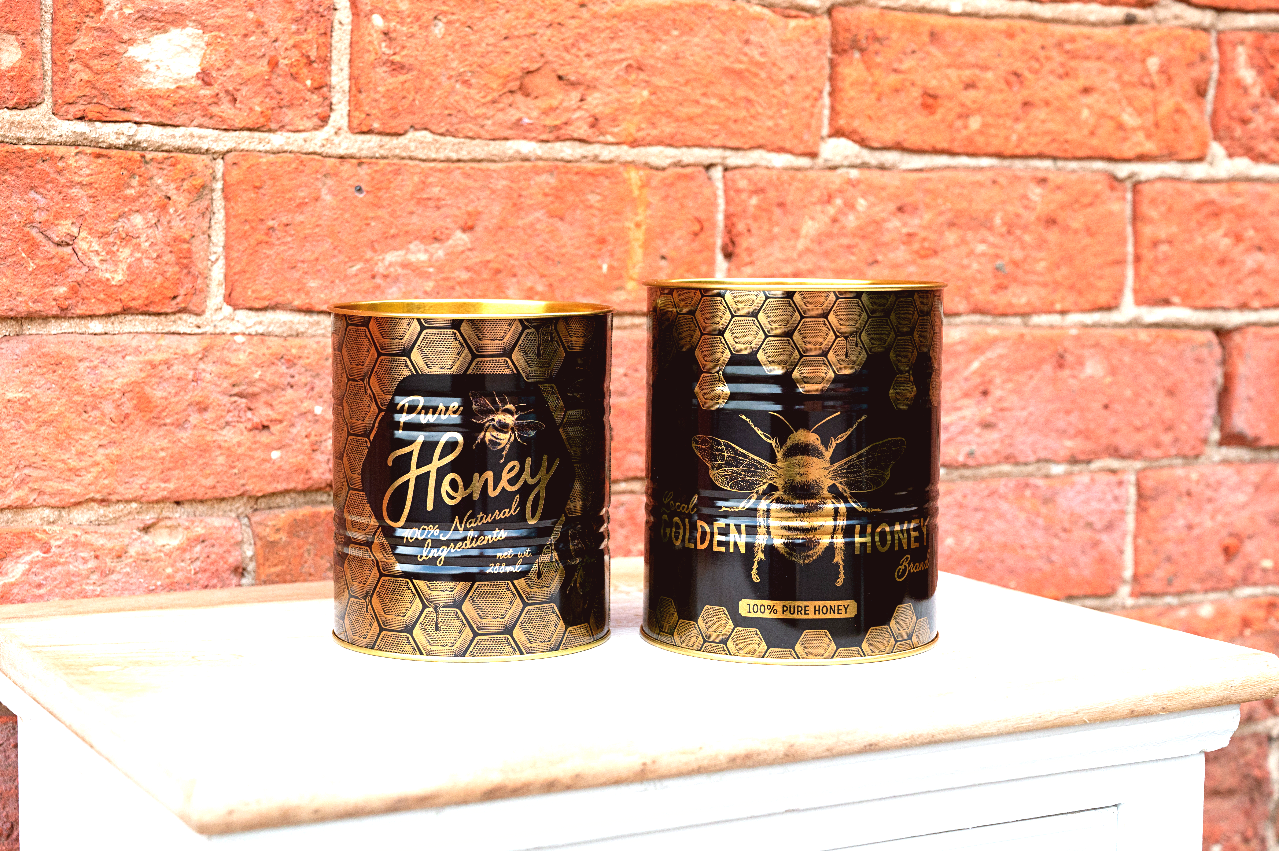 Set of 2 Bee Storage Tins