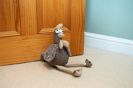 Brown Chicken Fabric Doorstop 36cm