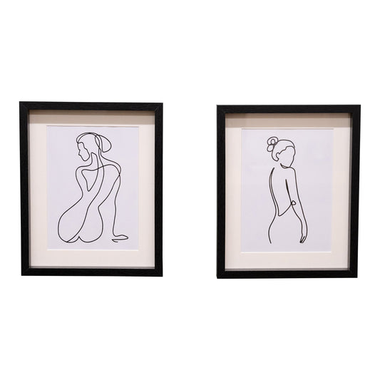 Set of 2 Black Framed Prints of Silhouettes