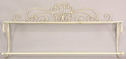 Cream Scroll Towel Rail And Shelf