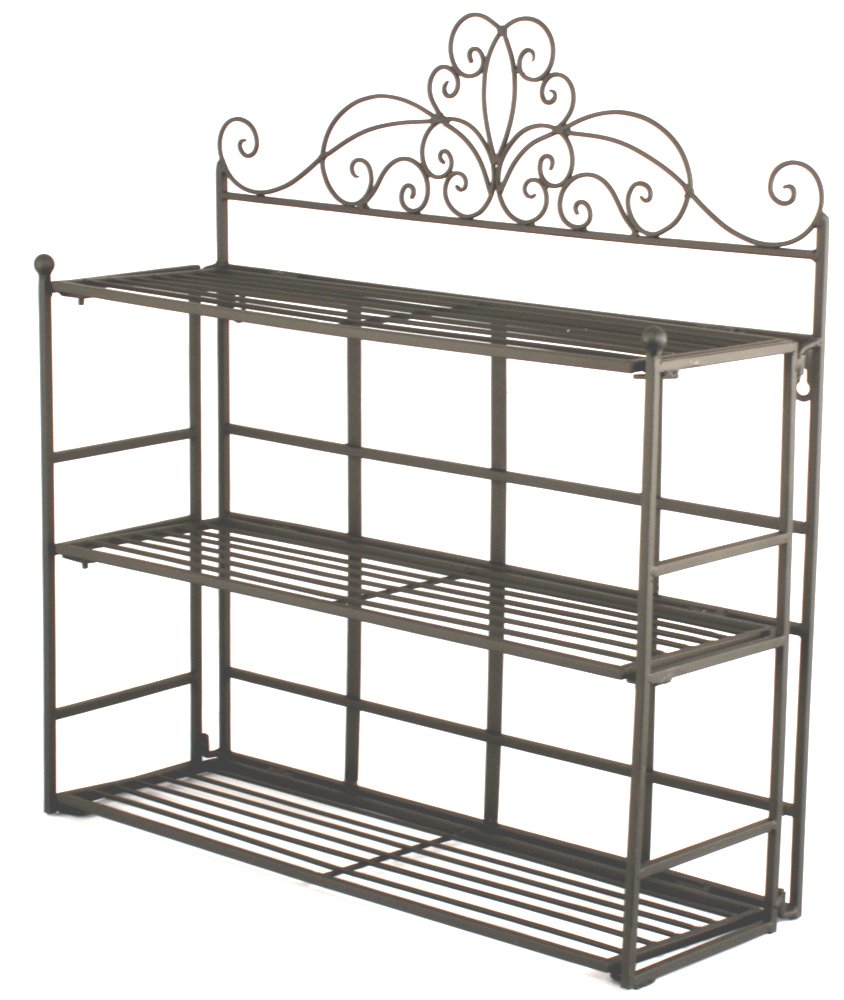 Black Scroll 3 Tier Wall Hanging Shelf Unit