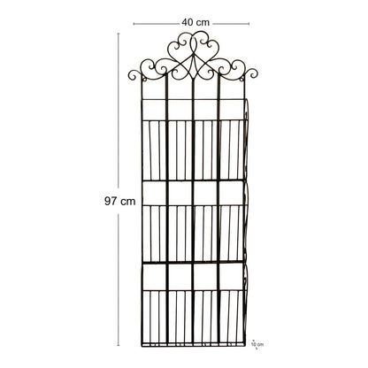 Black Scroll Wall Hanging 3 Section Magazine Rack