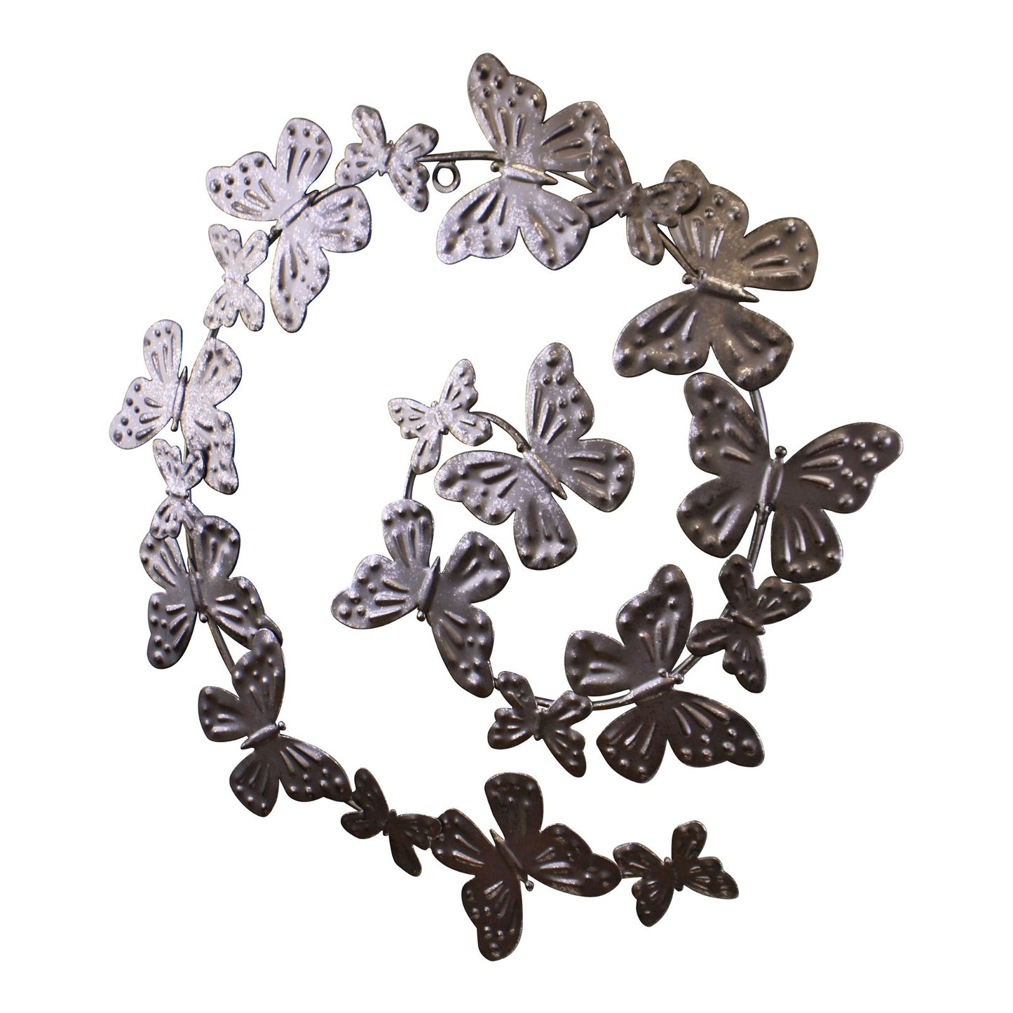 Silver Metal Swirl Wall Decoration, Butterfly Design