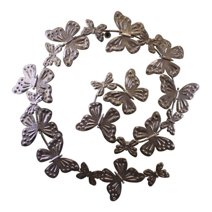 Silver Metal Swirl Wall Decoration, Butterfly Design