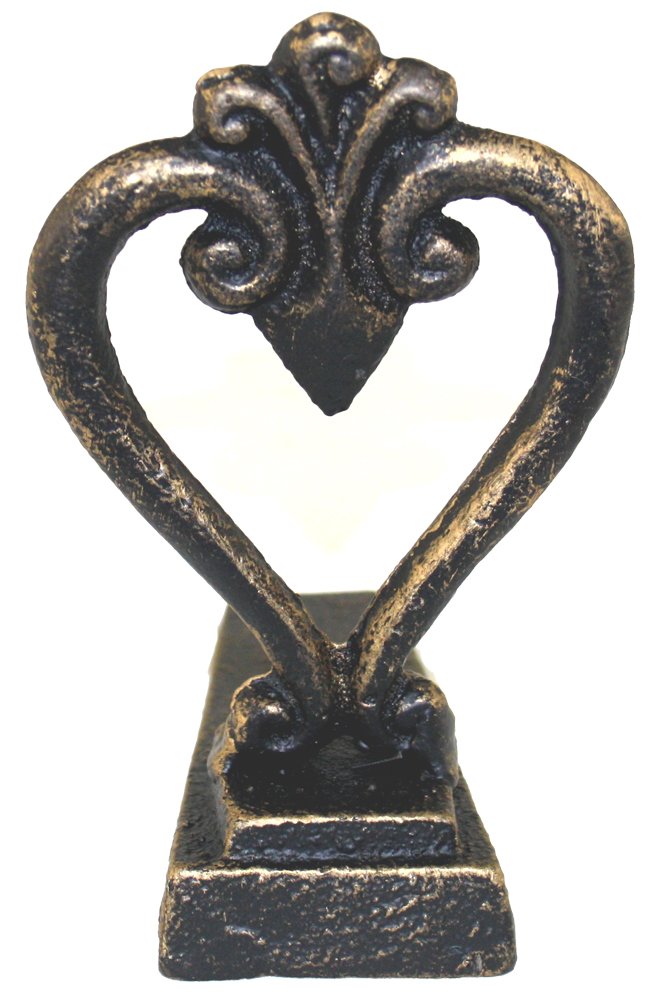 Black & Gold Metal Door Wedge With Heart Design