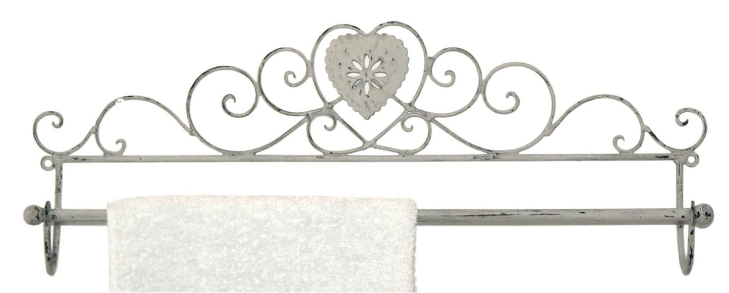 Grey Heart Wall Hanging Towel Rail