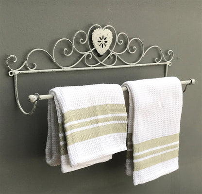 Grey Heart Wall Hanging Towel Rail