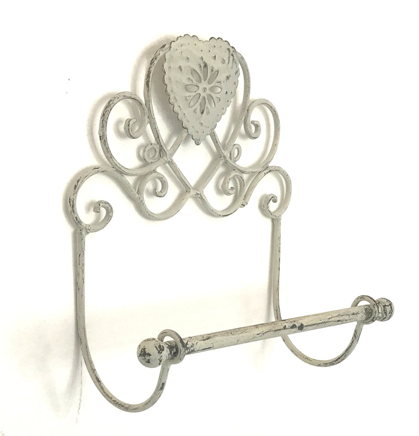 Grey Heart Toilet Roll Holder Wall Mounted