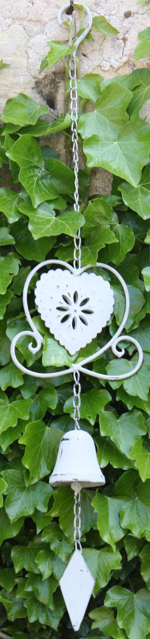 Grey Heart Hanging Decorative Bell