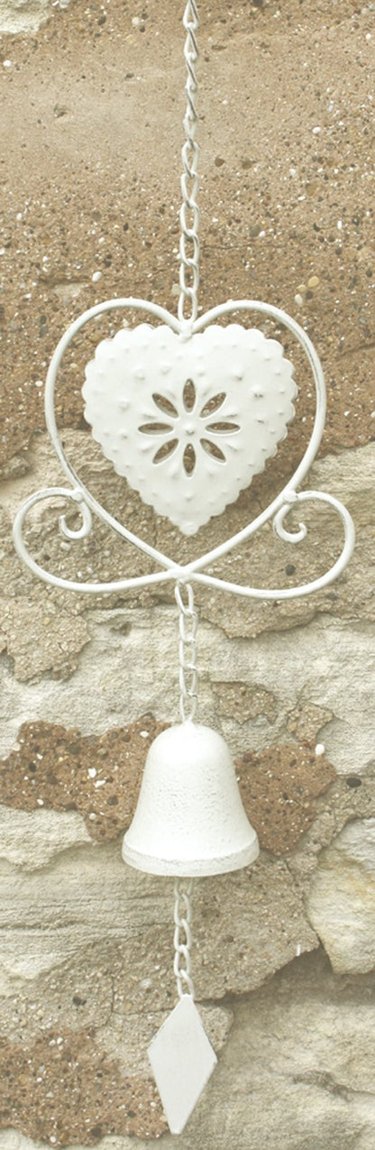 Cream Heart Hanging Decorative Bell